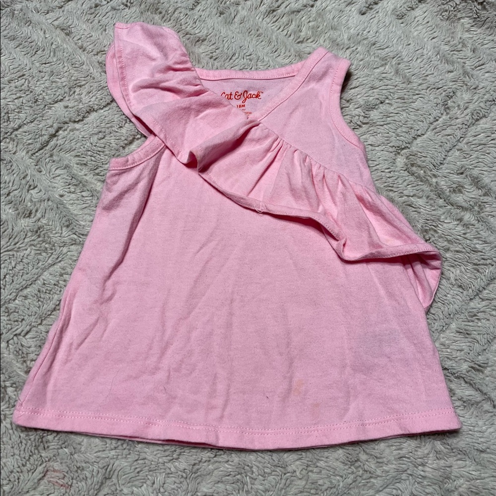 Cat & Jack 18 month pink tank top with ruffle